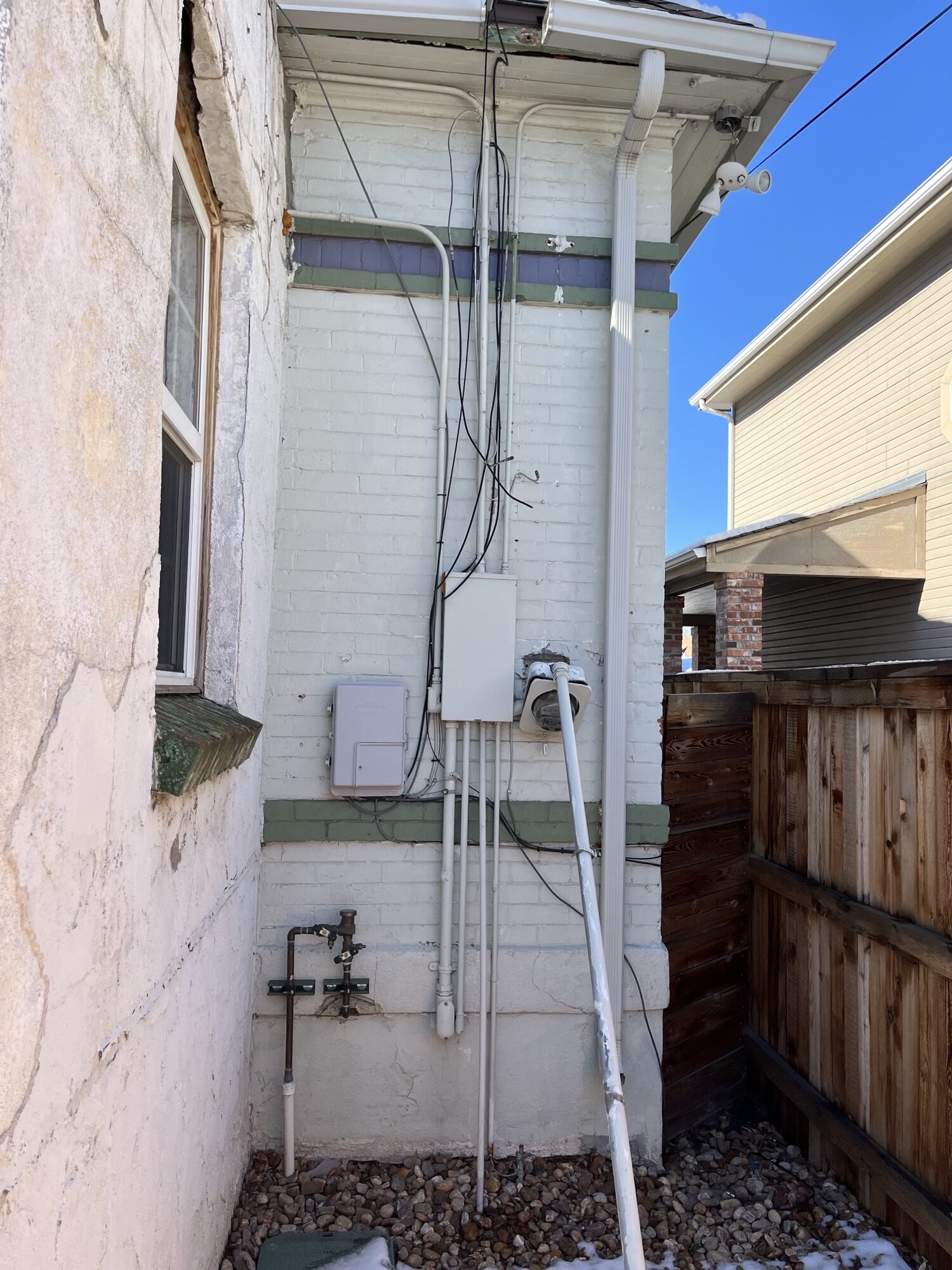 Damaged electrical panel and meter in Denver, Colorado